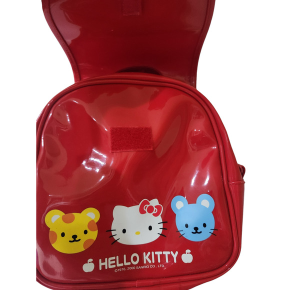 Patent red "leather" 2000's Hello Kitty Mini Backpack purse - Picture 3 of 4
